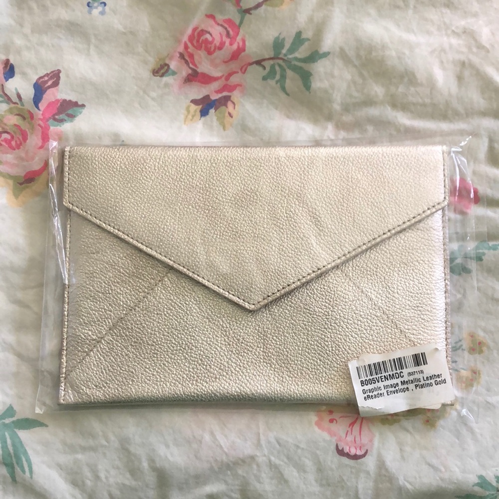 NEW Graphic Image gold ereader envelope clutch, retired color